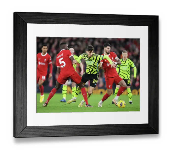 Framed Print : Havertz vs. Konate & Szoboszlai: Battle of the Stars - Liverpool vs. Arsenal, 2023-24 Premier League Framed Print : Havertz vs. Konate & Szoboszlai: Battle of the Stars - Liverpool vs. Arsenal, 2023-24 Premier League