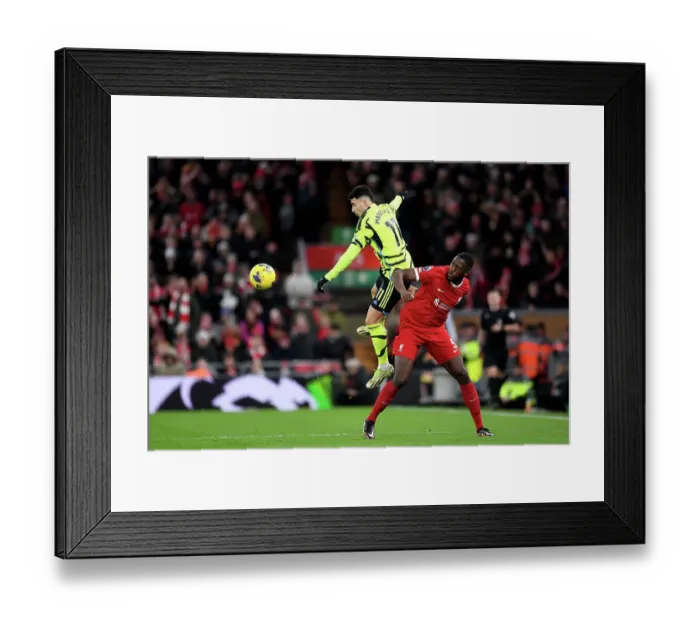 Framed Print : Battle for Possession: Martinelli vs. Konate - Liverpool vs. Arsenal, Premier League 2023-24 Framed Print : Battle for Possession: Martinelli vs. Konate - Liverpool vs. Arsenal, Premier League 2023-24