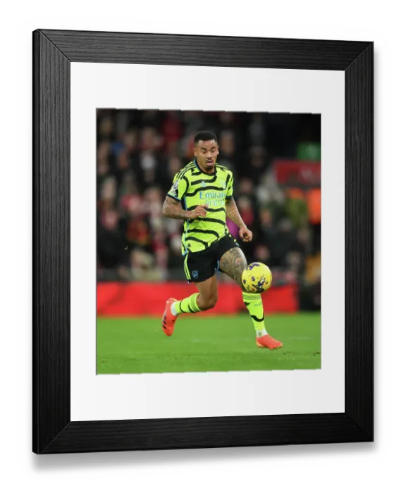 Framed Print : Gabriel Jesus Faces Off Against Liverpool: Arsenal vs. Liverpool, Premier League 2023-24