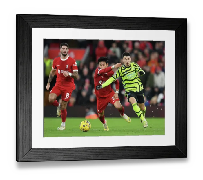 Framed Print : Martinelli vs Endo: Battle at Anfield - Liverpool vs Arsenal, Premier League 2023-24 Framed Print : Martinelli vs Endo: Battle at Anfield - Liverpool vs Arsenal, Premier League 2023-24