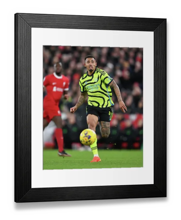 Framed Print : Gabriel Jesus vs. Liverpool: Premier League Clash (2023-24)