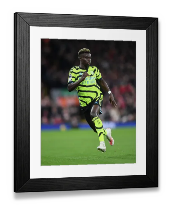 Framed Print : Bukayo Saka Faces Off Against Liverpool: Premier League Showdown (December 2023)
