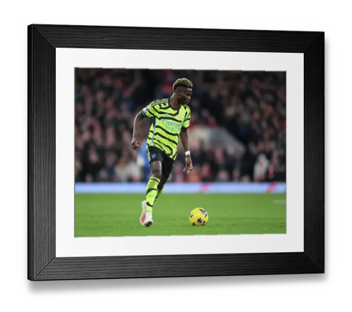 Framed Print : Bukayo Saka in Action: Liverpool vs. Arsenal, Premier League 2023-24 Framed Print : Bukayo Saka in Action: Liverpool vs. Arsenal, Premier League 2023-24