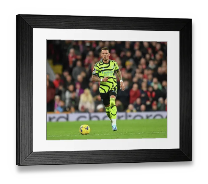 Framed Print : Arsenal's Ben White Stares Down Liverpool in Intense 2023-24 Premier League Showdown Framed Print : Arsenal's Ben White Stares Down Liverpool in Intense 2023-24 Premier League Showdown