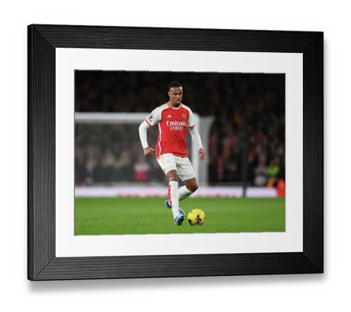 Framed Print : Arsenal's Gabriel Magalhaes in Action Against West Ham United (2023-24)