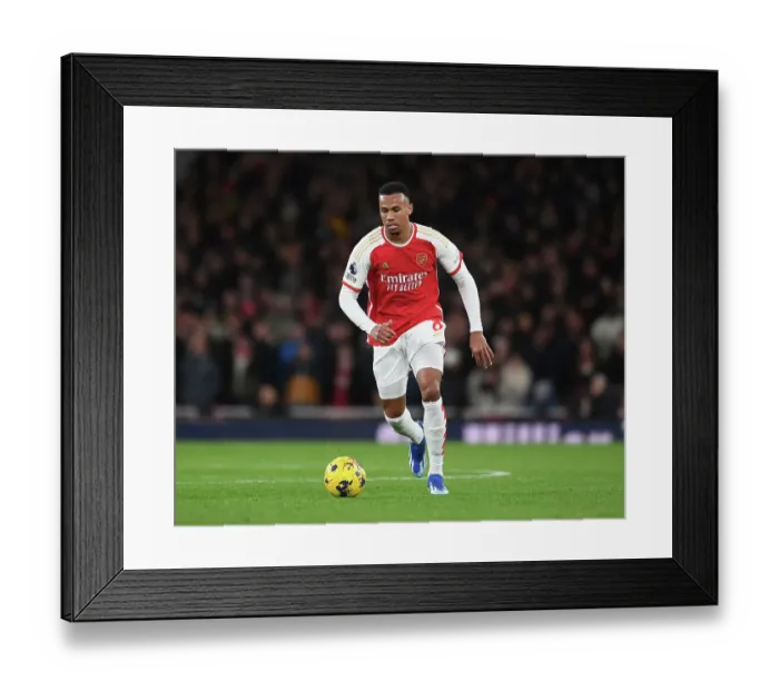 Framed Print : Gabriel Magalhaes in Action: Arsenal vs. West Ham United (2023-24)