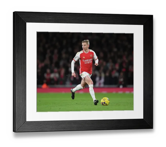 Framed Print : Arsenal's Zinchenko Shines in Premier League Clash Against West Ham United (2023-24)