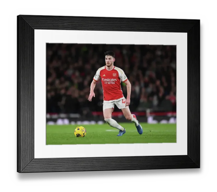 Framed Print : Arsenal vs. West Ham: Declan Rice in Action at the Emirates Stadium (2023-24) Framed Print : Arsenal vs. West Ham: Declan Rice in Action at the Emirates Stadium (2023-24)