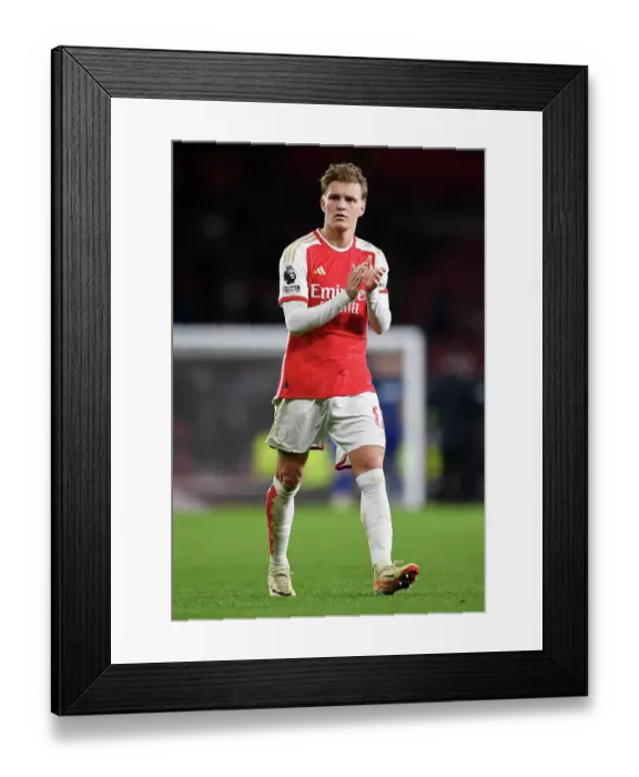 Framed Print : Arsenal's Defeat: Martin Odegaard Bids Fans Farewell After Arsenal v West Ham United (2023-24)
