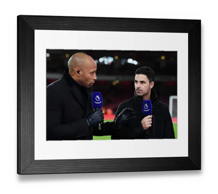 Framed Print : Arsenal's Mikel Arteta Meets Former Teams Star Thierry Henry Before West Ham Clash (2023-24) Framed Print : Arsenal's Mikel Arteta Meets Former Teams Star Thierry Henry Before West Ham Clash (2023-24)