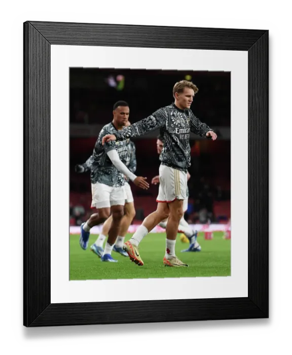 Framed Print : Arsenal's Martin Odegaard Gears Up: Arsenal FC vs West Ham United, Premier League 2023-24
