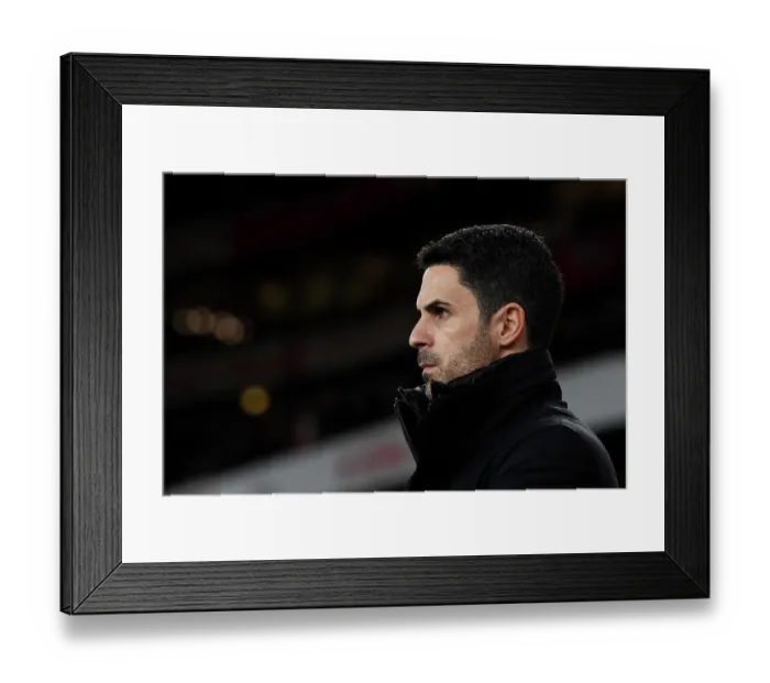Framed Print : Arsenal vs West Ham: Mikel Arteta's Intense Focus Ahead of Premier League Clash (December 2023)