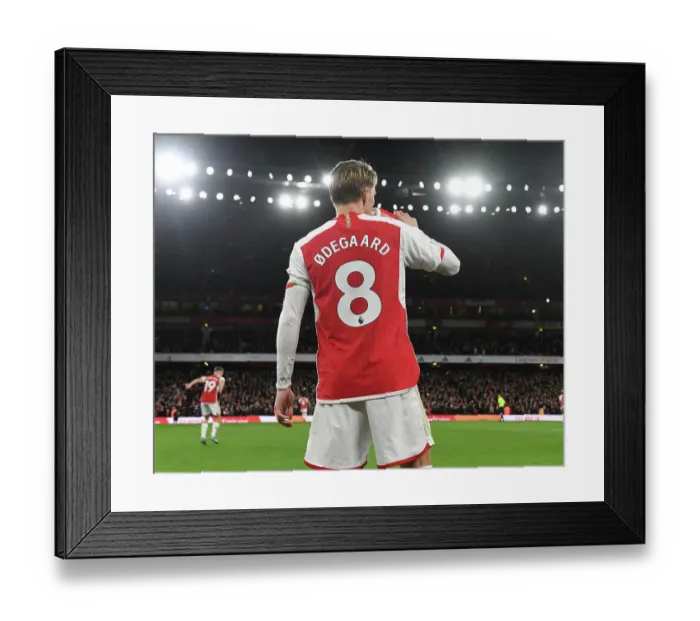 Framed Print : Martin Odegaard Gears Up: Arsenal vs. West Ham United (2023-24)
