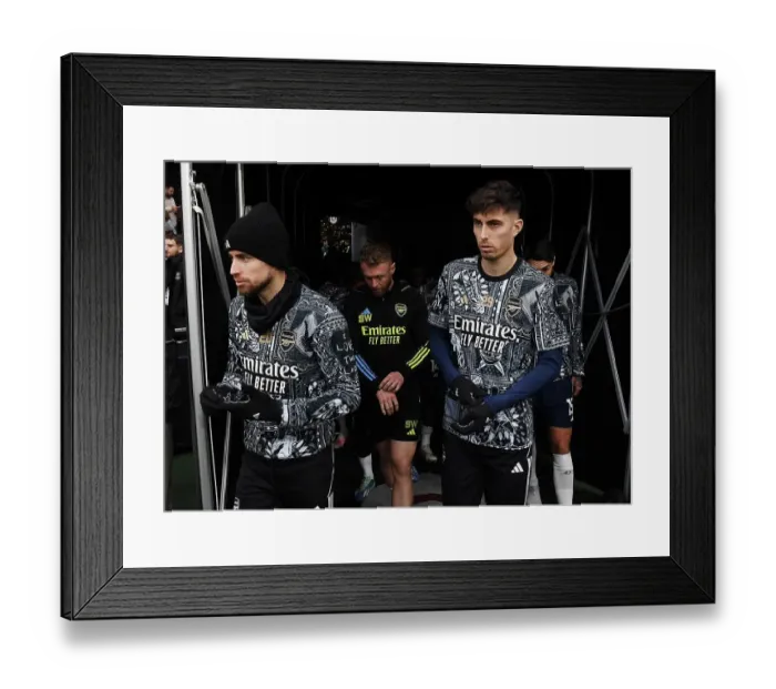 Framed Print : Arsenal Players Jorginho and Kai Havertz Warming Up Ahead of Fulham Match, 2023-24 Premier League Framed Print : Arsenal Players Jorginho and Kai Havertz Warming Up Ahead of Fulham Match, 2023-24 Premier League