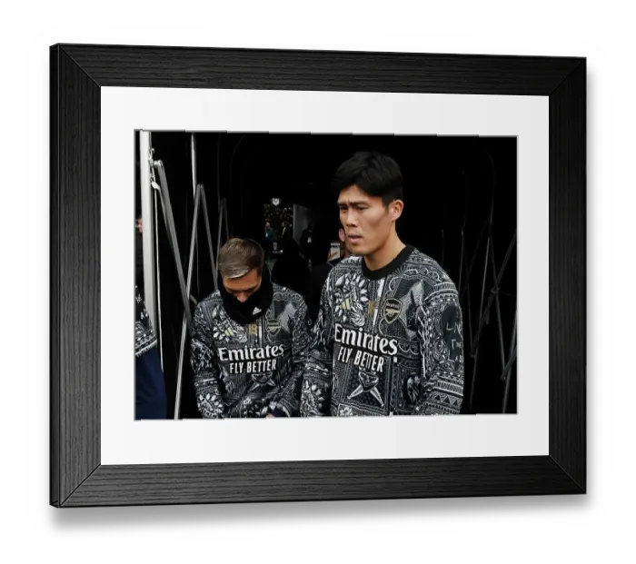Framed Print : Arsenal Players Trossard and Tomiyasu Warm Up Ahead of Fulham Clash (Fulham v Arsenal 2023-24) Framed Print : Arsenal Players Trossard and Tomiyasu Warm Up Ahead of Fulham Clash (Fulham v Arsenal 2023-24)