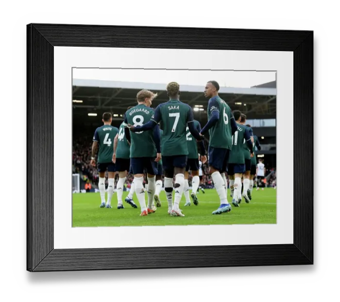 Framed Print : Bukayo Saka Nets First Goal of 2023-24 Premier League Season: Arsenal Triumphs Over Fulham