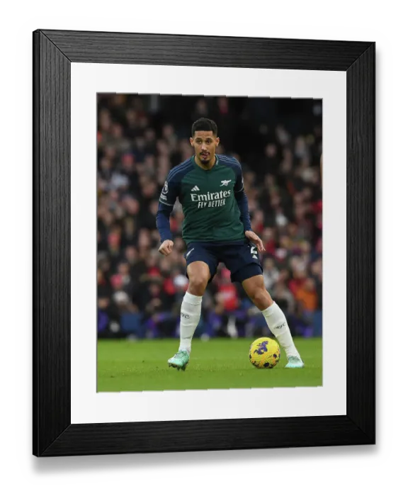 Framed Print : William Saliba in Action: Fulham vs. Arsenal, Premier League 2023-24
