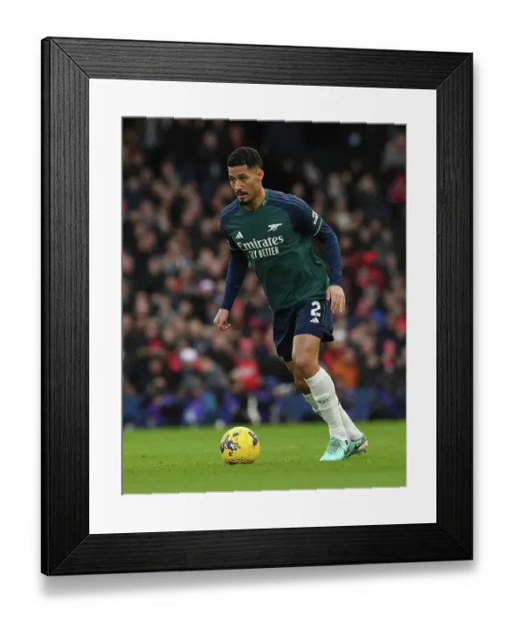 Framed Print : William Saliba in Action: Fulham vs. Arsenal, Premier League 2023-24