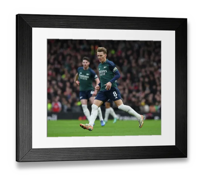 Framed Print : Martin Odegaard in Action: Premier League Showdown between Fulham and Arsenal, 2023-24 Framed Print : Martin Odegaard in Action: Premier League Showdown between Fulham and Arsenal, 2023-24