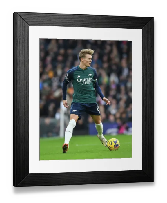 Framed Print : Martin Odegaard in Action: Fulham vs. Arsenal, Premier League 2023-24 Framed Print : Martin Odegaard in Action: Fulham vs. Arsenal, Premier League 2023-24