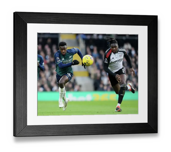 Framed Print : Battle for Possession: Fulham vs. Arsenal - Premier League 2023-24 Framed Print : Battle for Possession: Fulham vs. Arsenal - Premier League 2023-24