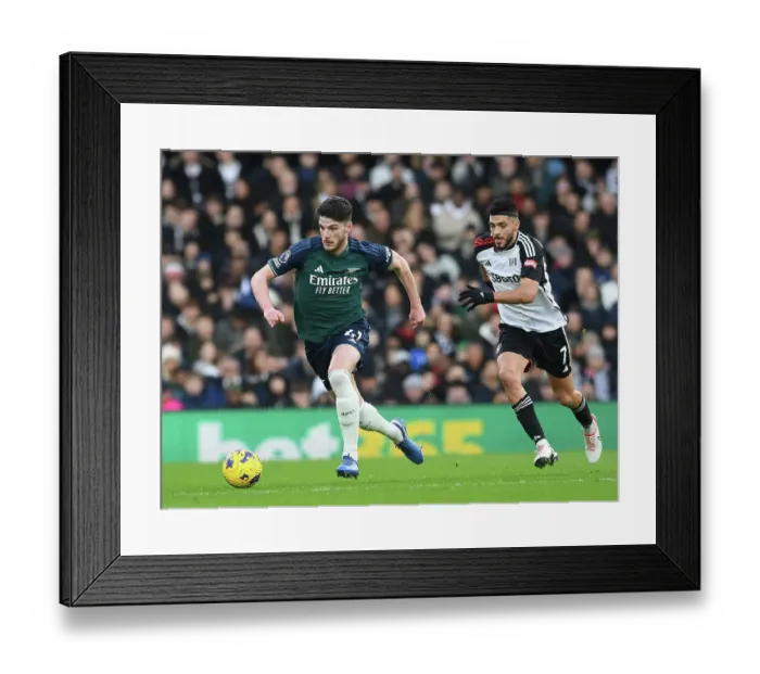 Framed Print : Fulham vs. Arsenal: Declan Rice Clash in the 2023-24 Premier League Framed Print : Fulham vs. Arsenal: Declan Rice Clash in the 2023-24 Premier League
