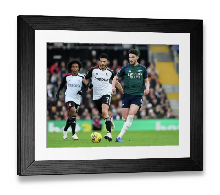 Framed Print : Declan Rice Battles Past Raul Jimenez in Intense Premier League Showdown: Fulham vs. Arsenal (2023-24) Framed Print : Declan Rice Battles Past Raul Jimenez in Intense Premier League Showdown: Fulham vs. Arsenal (2023-24)