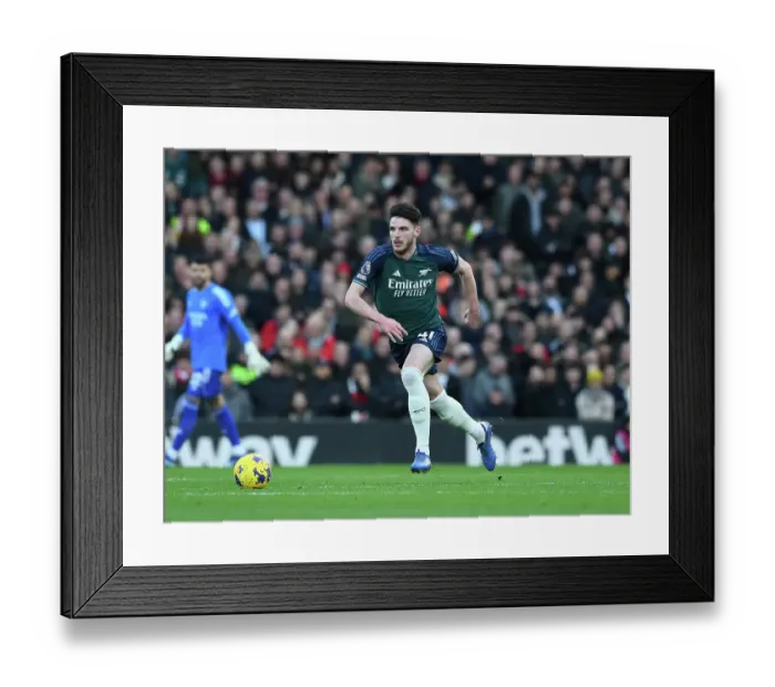 Framed Print : Declan Rice's Standout Performance: Fulham vs Arsenal Premier League Showdown (2023-24)