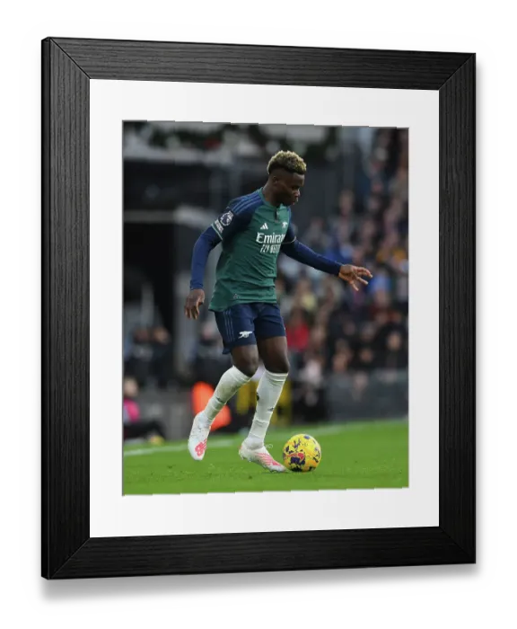 Framed Print : Bukayo Saka Shines: Arsenal's Victory Over Fulham in the 2023-24 Premier League