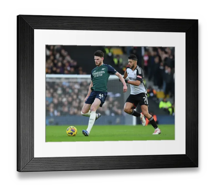 Framed Print : Clash at Craven Cottage: Fulham vs. Arsenal, Premier League 2023-24 - Declan Rice vs. Raul Jimenez Framed Print : Clash at Craven Cottage: Fulham vs. Arsenal, Premier League 2023-24 - Declan Rice vs. Raul Jimenez