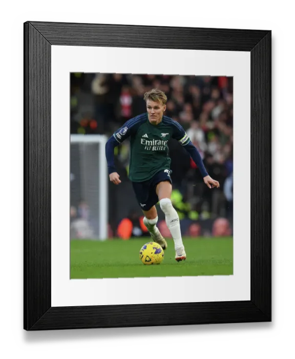 Framed Print : Martin Odegaard in Action: Arsenal vs. Fulham, Premier League 2023-24 Framed Print : Martin Odegaard in Action: Arsenal vs. Fulham, Premier League 2023-24