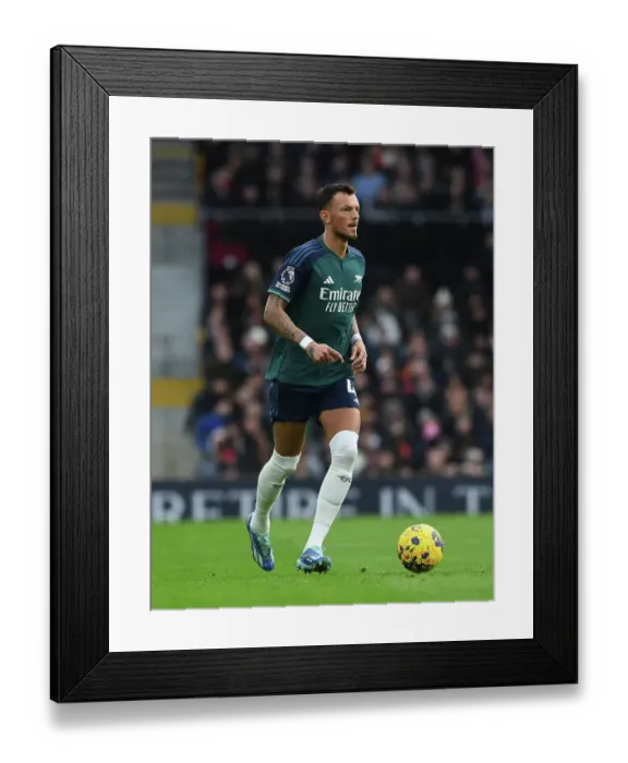 Framed Print : Arsenal's Ben White in Action against Fulham in 2023-24 Premier League Clash