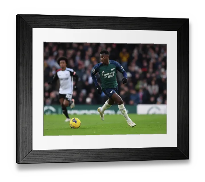 Framed Print : Arsenal's Eddie Nketiah Shines in Fulham vs Arsenal Premier League Clash (2023-24) Framed Print : Arsenal's Eddie Nketiah Shines in Fulham vs Arsenal Premier League Clash (2023-24)