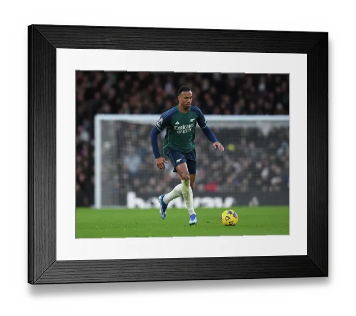 Framed Print : Arsenal's Magalhaes Shines in Defensive Masterclass vs. Fulham, Premier League 2023-24 Framed Print : Arsenal's Magalhaes Shines in Defensive Masterclass vs. Fulham, Premier League 2023-24
