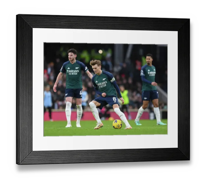 Framed Print : Martin Odegaard in Action: Fulham vs. Arsenal, Premier League 2023-24 Framed Print : Martin Odegaard in Action: Fulham vs. Arsenal, Premier League 2023-24