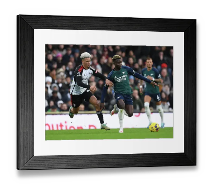 Framed Print : Saka vs Robinson: A Battle of Wits at Craven Cottage - Fulham vs Arsenal, Premier League 2023-24 Framed Print : Saka vs Robinson: A Battle of Wits at Craven Cottage - Fulham vs Arsenal, Premier League 2023-24