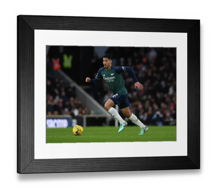 Framed Print : William Saliba's Premier League Debut: Fulham vs. Arsenal 2023-24