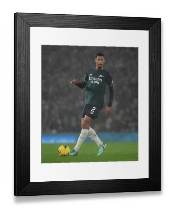 Framed Print : William Saliba in Action: Fulham vs. Arsenal, Premier League 2023-24