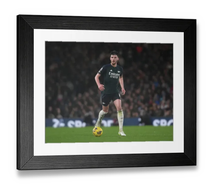Framed Print : Declan Rice in Action: Fulham vs. Arsenal, Premier League 2023-24 Framed Print : Declan Rice in Action: Fulham vs. Arsenal, Premier League 2023-24