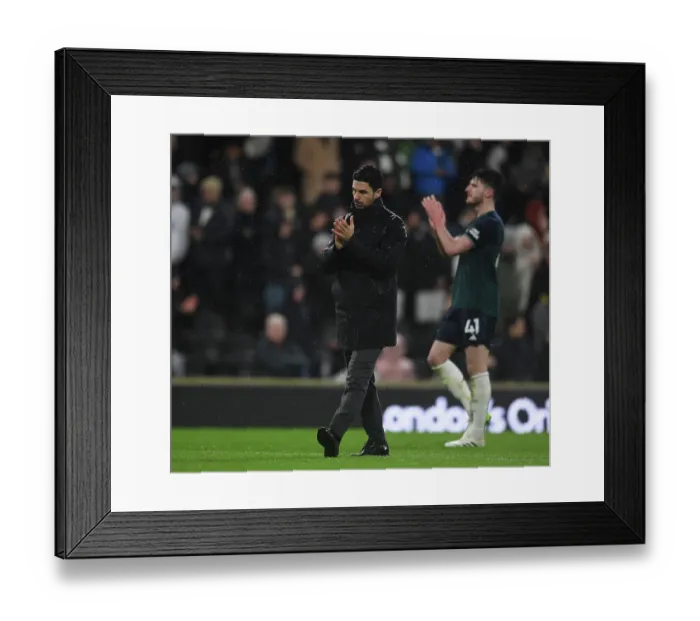 Framed Print : Arsenal Manager Mikel Arteta Celebrates with Fans after Arsenal's Victory over Fulham (December 2023) Framed Print : Arsenal Manager Mikel Arteta Celebrates with Fans after Arsenal's Victory over Fulham (December 2023)