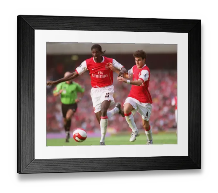 Framed Print : Cesc Fabregas and Emmanuel Adebayor (Arsenal)