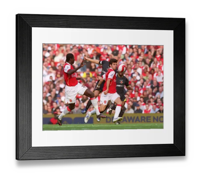 Framed Print : Arsenal's Fabregas and Adebayor Overpower Watford: 3-0 FA Premier League Victory at Emirates Stadium, 2006