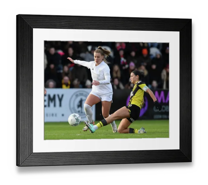 Framed Print : Arsenal vs. Watford Women: FA Cup Fourth Round Clash at Meadow Park
