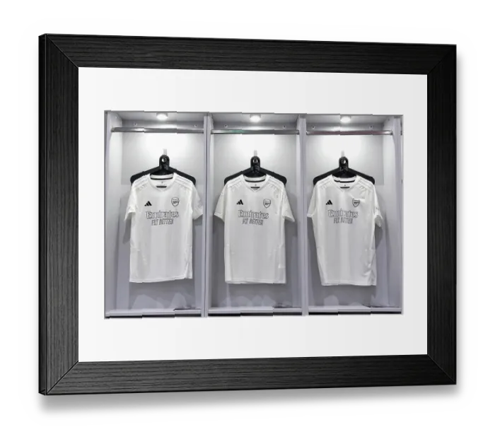 Framed Print : Arsenal Women's All-White Kit Supporting No More Red Campaign Ahead of FA Cup Match vs. Watford Women