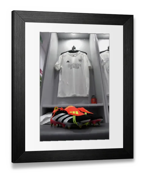 Framed Print : Arsenal Women's FA Cup: Preparing for the Fourth Round Match against Watford - A Peek into the Dressing Room