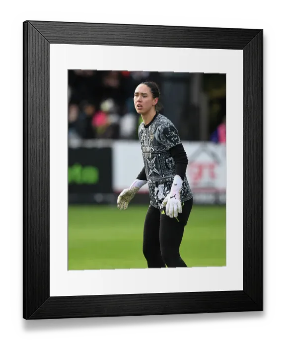 Framed Print : Manuela Zinsberger Gears Up: Arsenal Women vs. Watford Women FA Cup Match