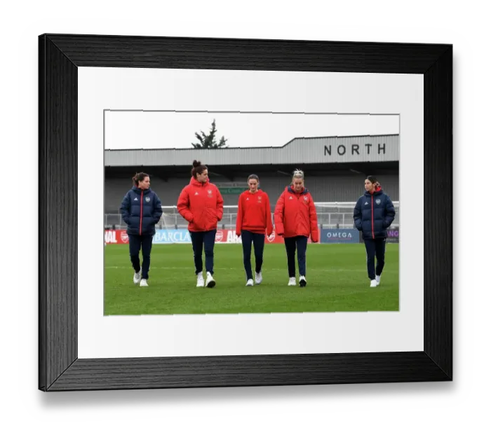 Framed Print : Arsenal Women's Squad Conducting Pre-Match Inspection at Meadow Park Before Clash Against Watford Women