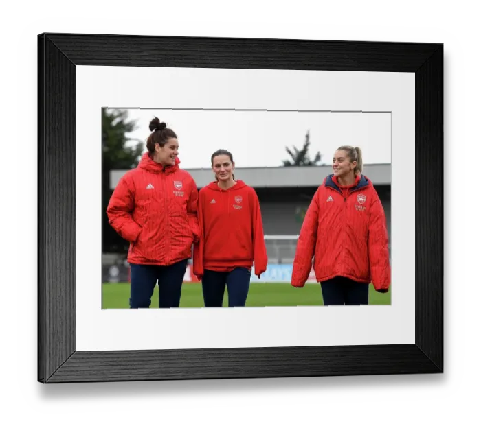 Framed Print : Arsenal Women's Squad Conducts Pre-Match Inspection at Meadow Park Ahead of Clash against Watford Women