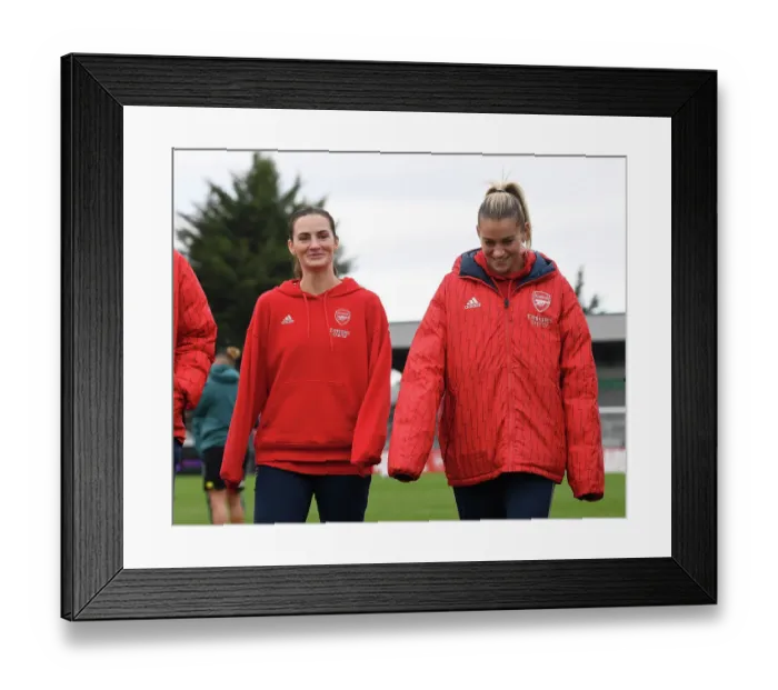 Framed Print : Arsenal Women: Emily Fox and Alessia Russo Pre-Match Focus vs. Watford Women