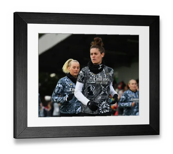 Framed Print : Arsenal's Jennifer Beattie Prepares for FA Cup Battle Against Watford Women Framed Print : Arsenal's Jennifer Beattie Prepares for FA Cup Battle Against Watford Women